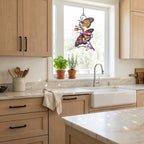 Monarch Butterflies & Berry Branch Holographic Acrylic Suncatcher