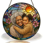 Personalized Blossom Sunrise Photo Stained Glass Suncatcher