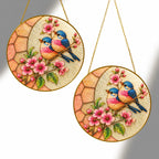 Bluebird & Cherry Blossom Stained Glass Suncatcher