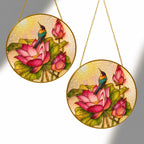 Kingfisher & Lotus Stained Glass Suncatcher