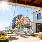 Pink Stargazer Lily Acrylic Puzzle Suncatcher