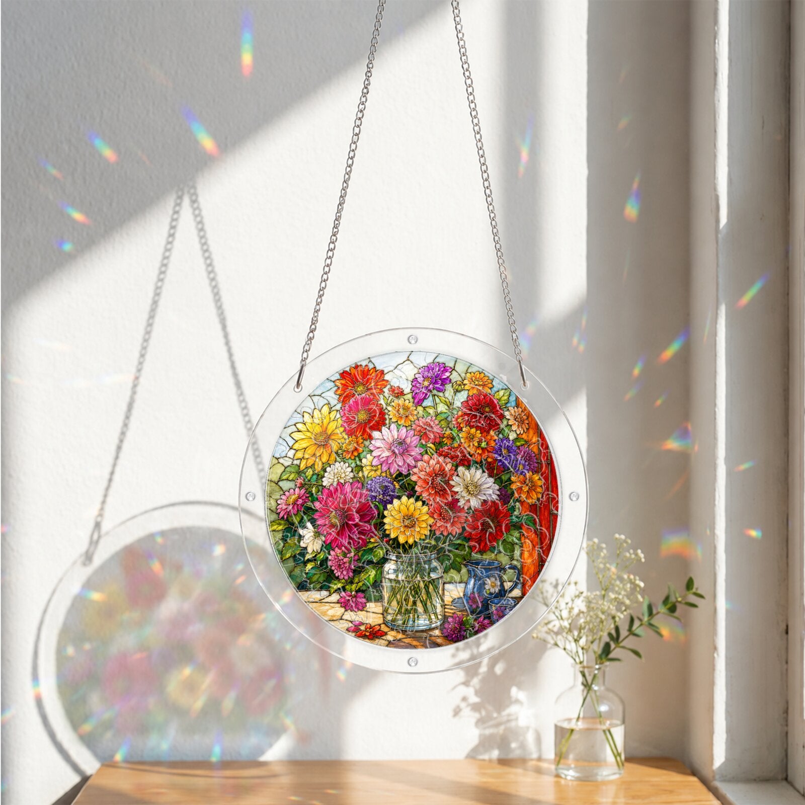 Summer Floral Bouquet Acrylic Puzzle Suncatcher