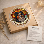 Pixiwoo gift box packaging for the dog memorial puzzle suncatcher