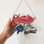 Swallowtail Butterflies & Tiger Lily Holographic Acrylic Suncatcher