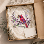 Personalized Cardinal & Cherry Blossom Holographic Acrylic Suncatcher