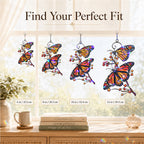 Monarch Butterflies & Berry Branch Holographic Acrylic Suncatcher