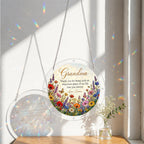 Personalized Grandma Wildflower Acrylic Puzzle Suncatcher