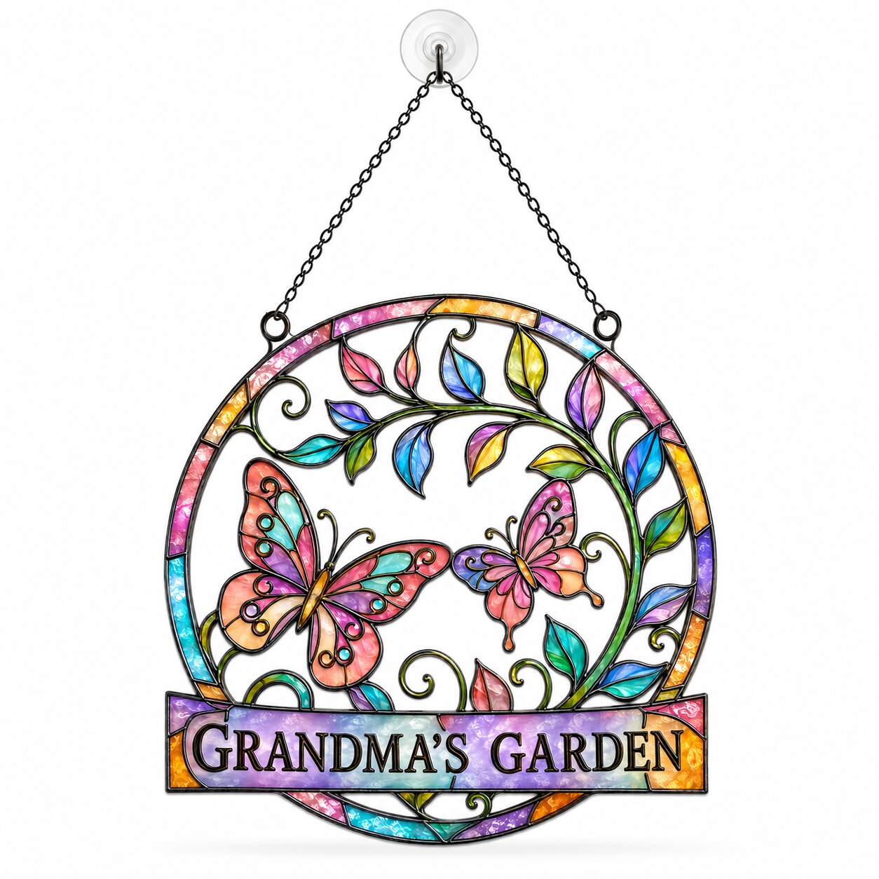 Grandma's Garden Butterfly Holographic Acrylic Suncatcher