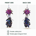 Black Swallowtail & Purple Dahlia Holographic Acrylic Suncatcher