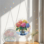 Blushing Hydrangea Acrylic Puzzle Suncatcher