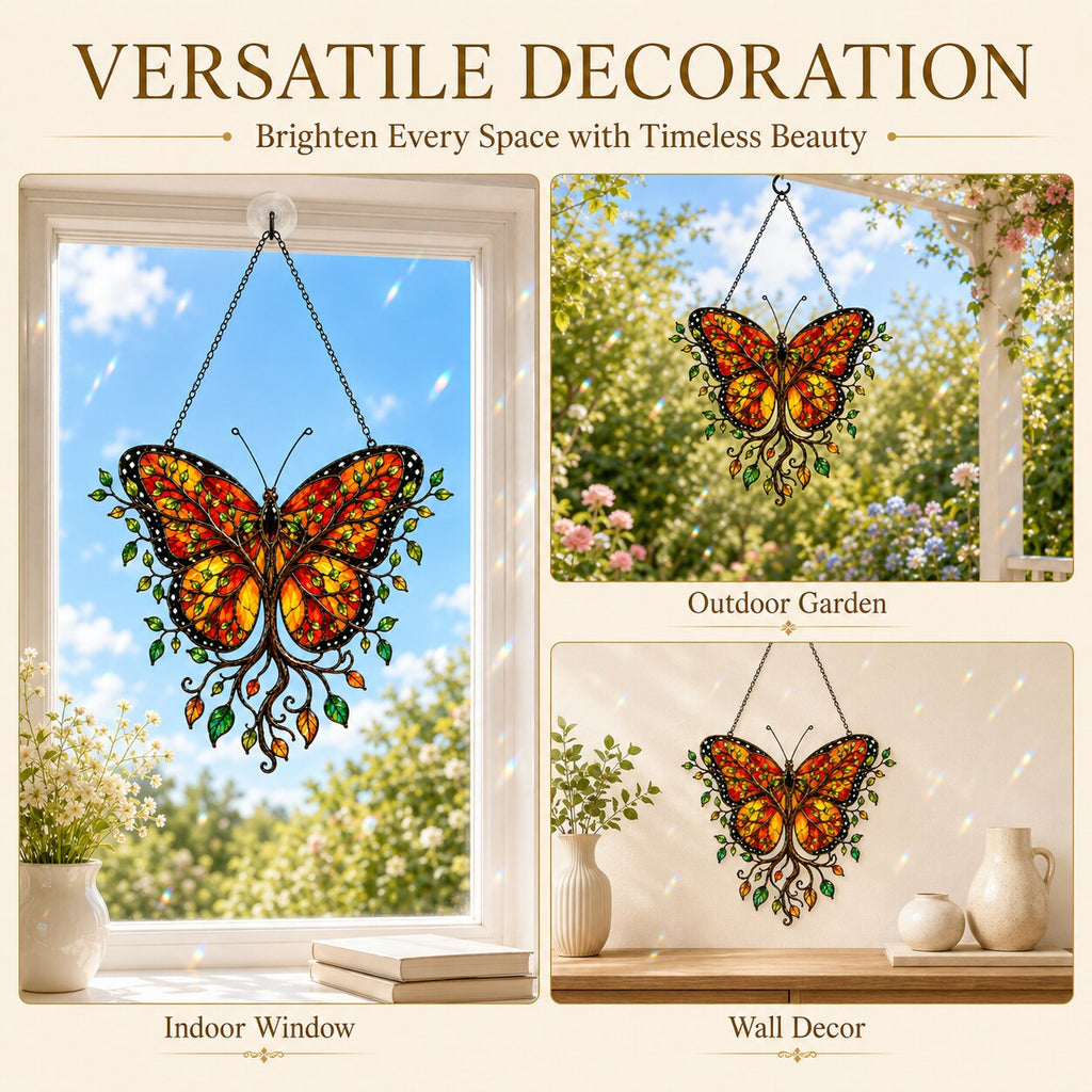 Monarch Butterfly Tree of Life Holographic Acrylic Suncatcher