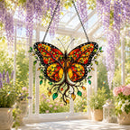 Monarch Butterfly Tree of Life Holographic Acrylic Suncatcher