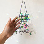 Personalized Hanging Planter Flower Holographic Acrylic Suncatcher