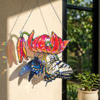 Swallowtail Butterflies & Tiger Lily Holographic Acrylic Suncatcher