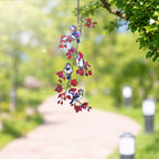 Sparrows & Cardinal on Red Leaf Vine Holographic Acrylic Suncatcher