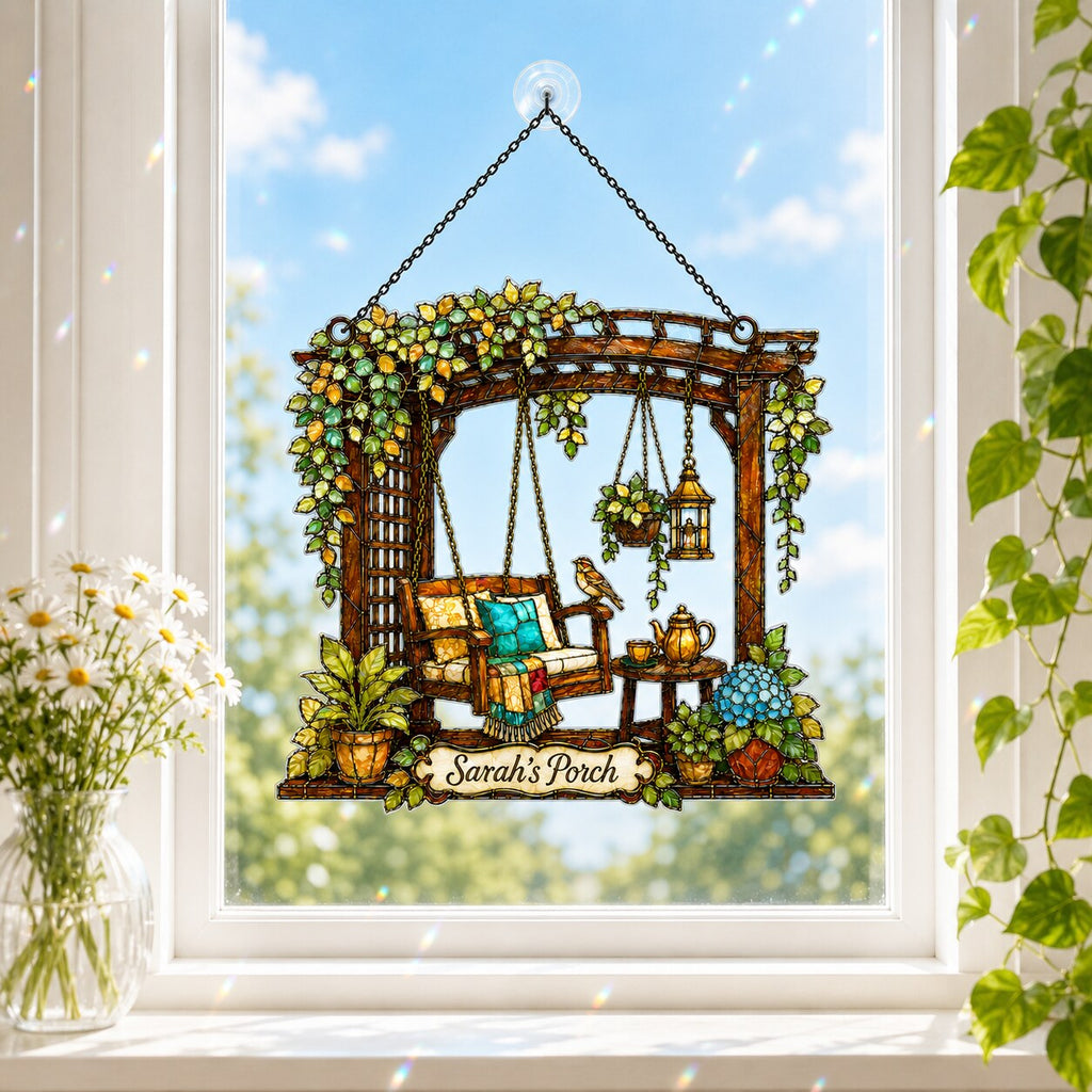 Autumn Tree of Life Crescent Moon Holographic Acrylic Suncatcher