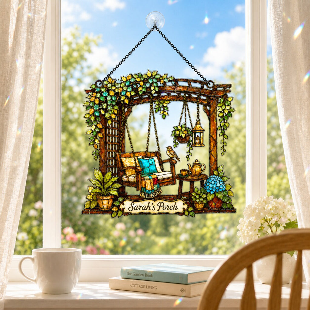 Autumn Tree of Life Crescent Moon Holographic Acrylic Suncatcher