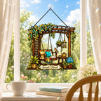 Autumn Tree of Life Crescent Moon Holographic Acrylic Suncatcher