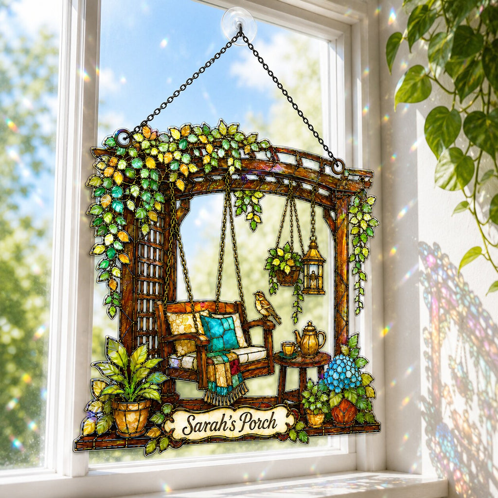 Autumn Tree of Life Crescent Moon Holographic Acrylic Suncatcher