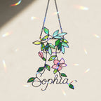Personalized Hanging Planter Flower Holographic Acrylic Suncatcher