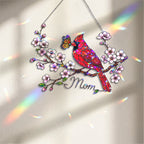 Personalized Cardinal & Cherry Blossom Holographic Acrylic Suncatcher