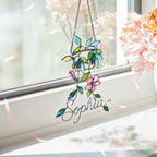 Personalized Hanging Planter Flower Holographic Acrylic Suncatcher