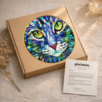 Cat Face Stained Glass Suncatcher