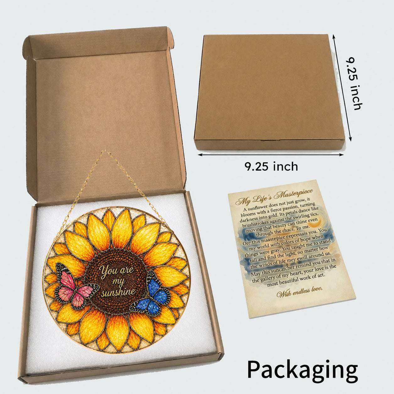 You Are My Sunshine Sunflower Stained Glass Suncatcher