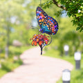 Orange & Blue Butterfly with Marigold Holographic Acrylic Suncatcher