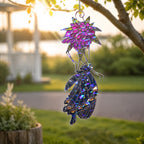 Black Swallowtail & Purple Dahlia Holographic Acrylic Suncatcher