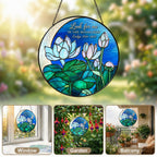 Personalized Memorial Suncatcher – Look For Me In The Moonlight Lotus Stained Glass