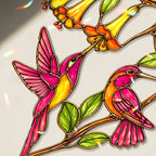 Hummingbird Suncatcher Flower Sun Catcher Decor for Window Garden