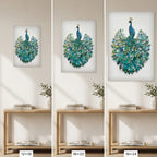 Peacock Canvas Wall Art Teal Blue Green Painting