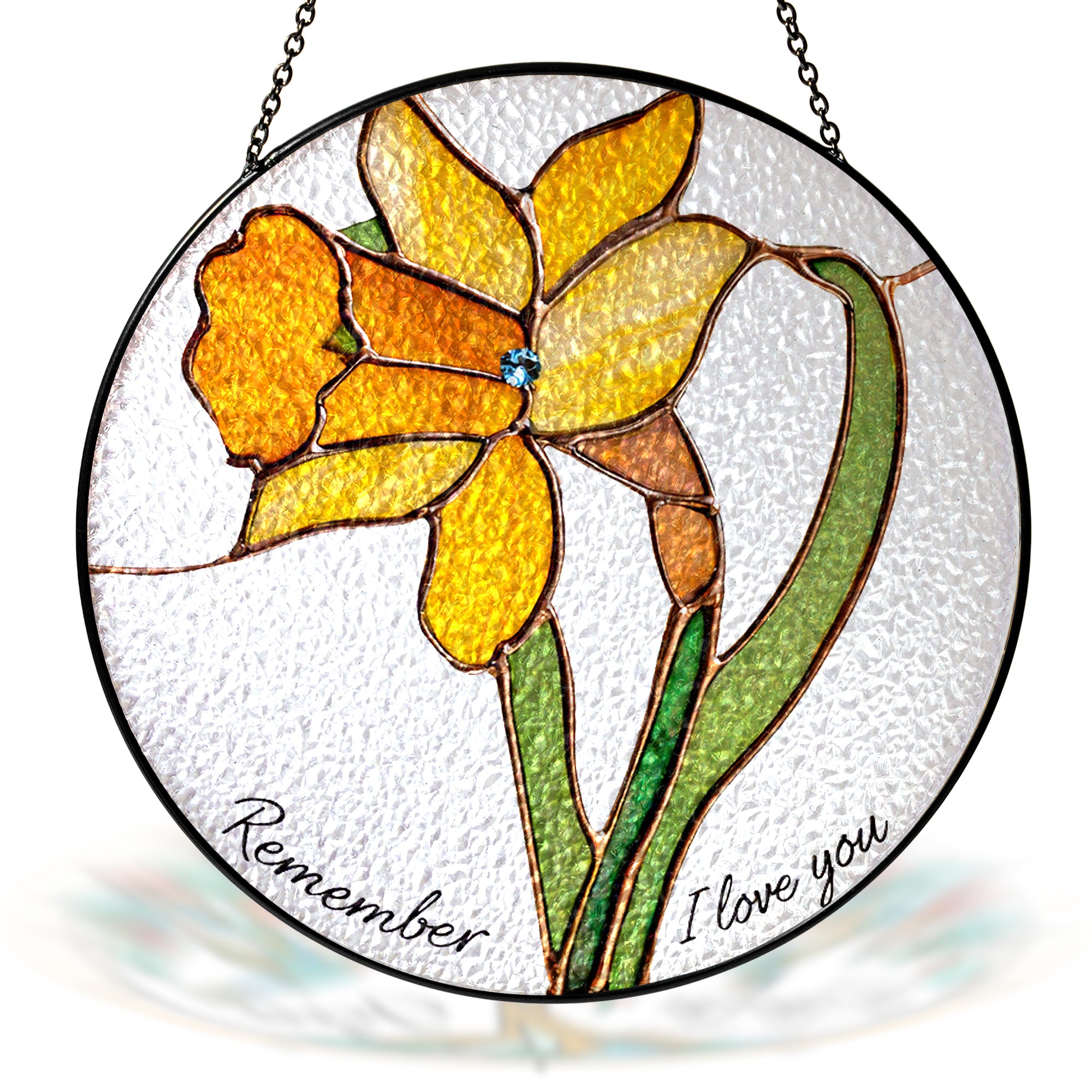 Custom Flower Name Stained Glass Suncatcher