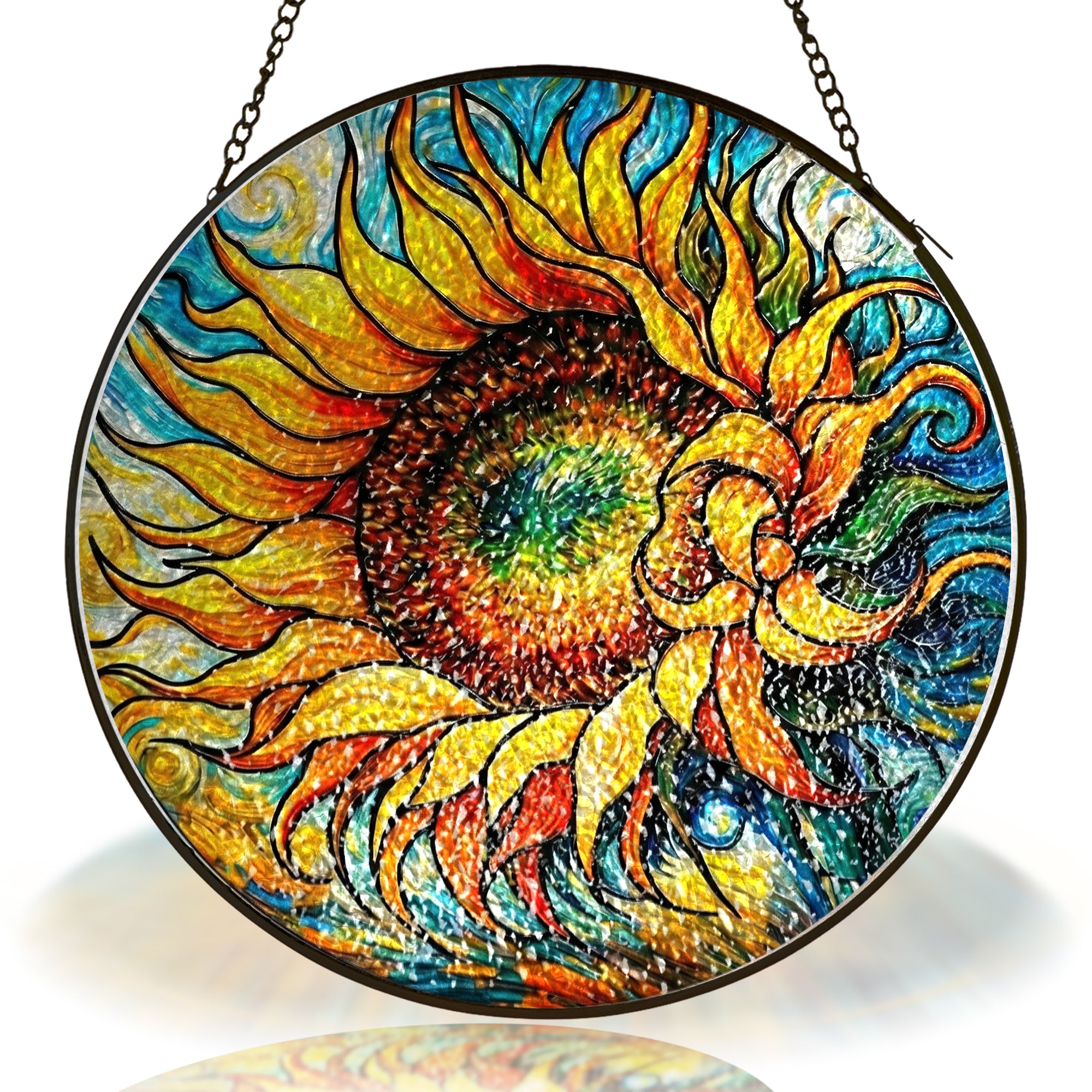 Sunflower Stained Glass Suncatcher