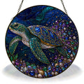 Sea Turtle Window Suncatcher – Coastal Stained Glass Ocean Decor