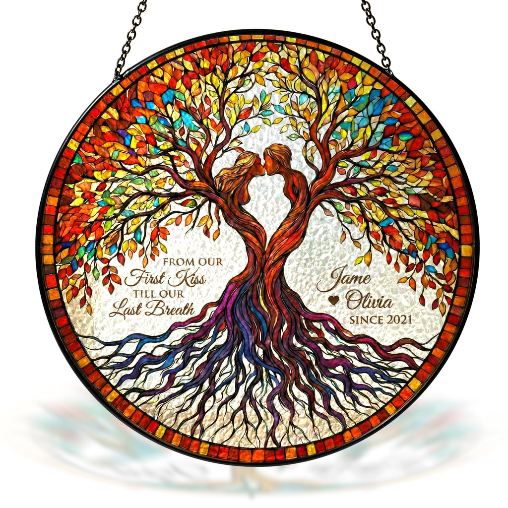 Custom Tree of Life Stained Glass Suncatcher