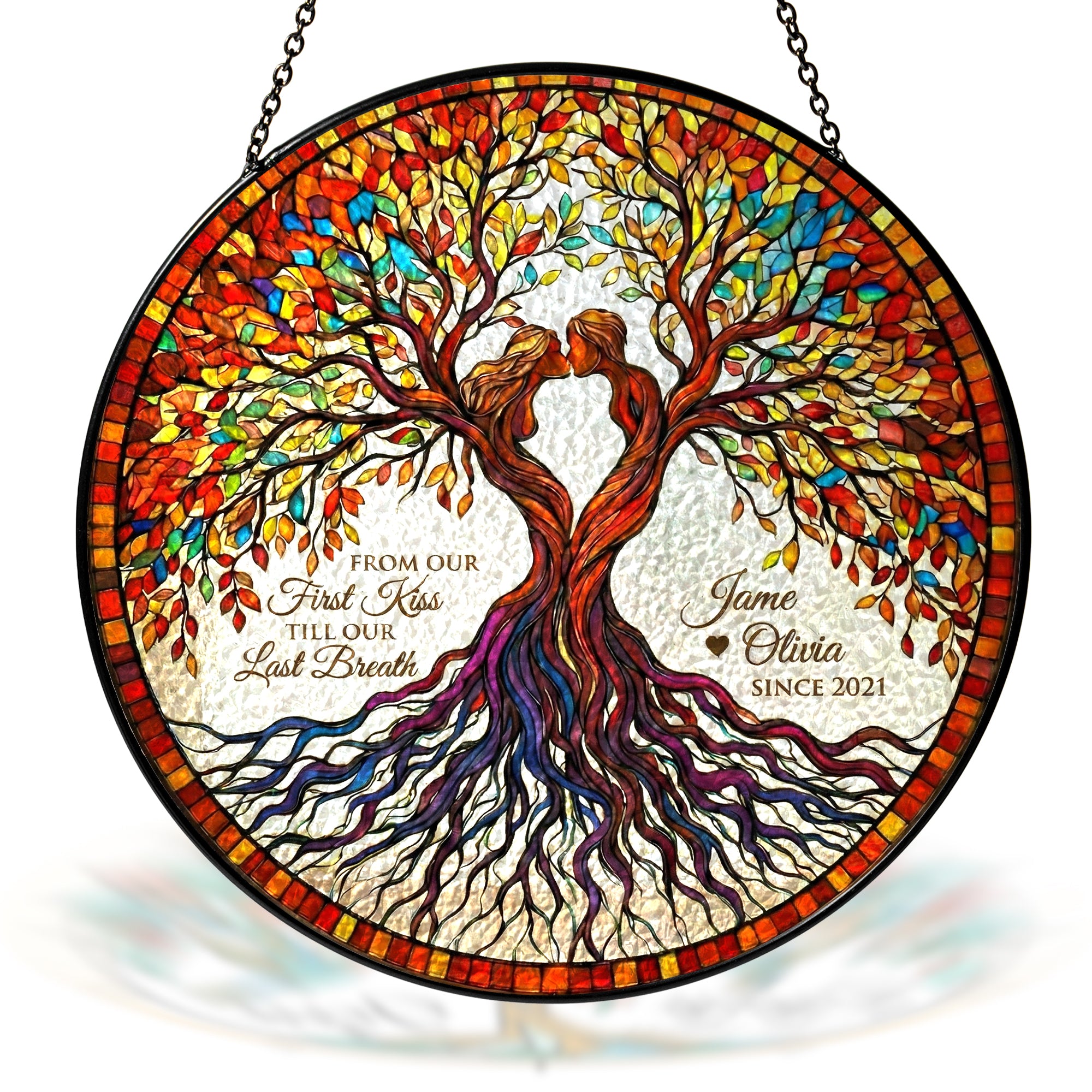 Custom Tree of Life Stained Glass Suncatcher