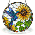 Hummingbird Sunflower Stained Glass Suncatcher