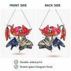 Swallowtail Butterflies & Tiger Lily Holographic Acrylic Suncatcher