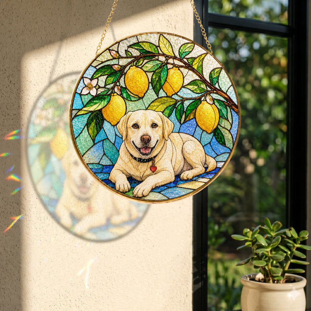 Personalized Puppy Lemon Suncatcher