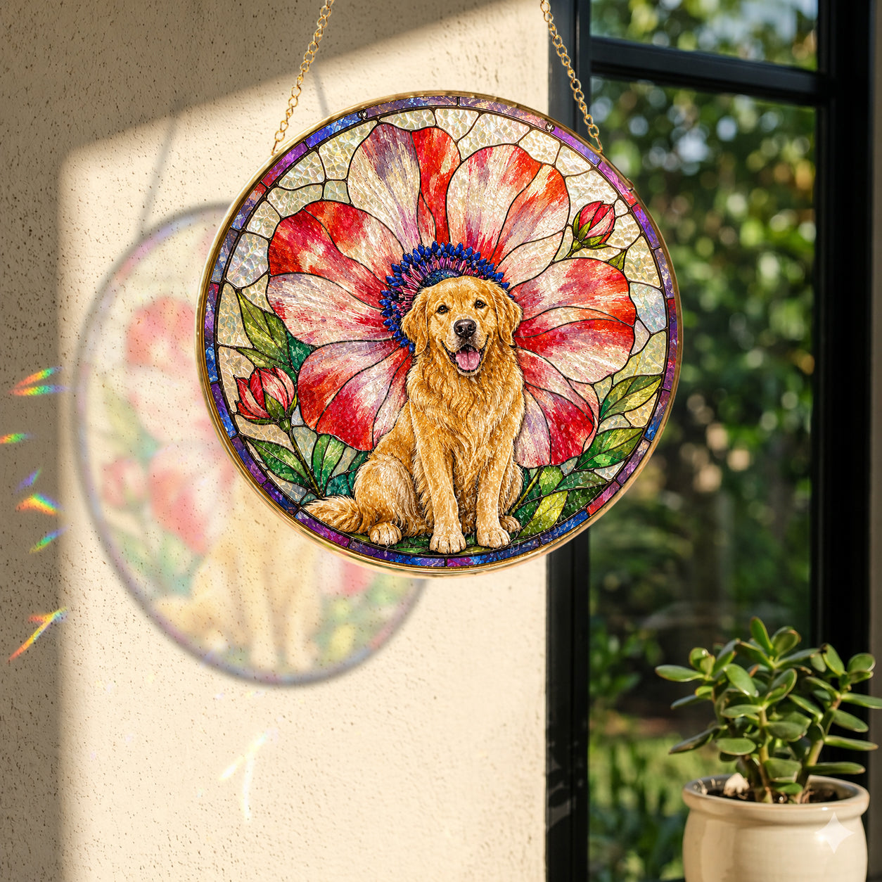 Personalized Golden Sunflower Suncatcher