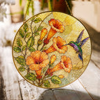 Hummingbird & Trumpet Flower Stained Glass Suncatcher