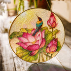 Kingfisher & Lotus Stained Glass Suncatcher