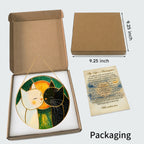 Cuddling cats stained glass suncatcher gift box packaging