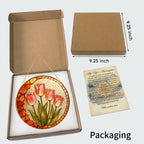 Pink tulip stained glass suncatcher gift box packaging