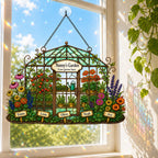 Personalized Nanny's Garden Greenhouse Holographic Acrylic Suncatcher