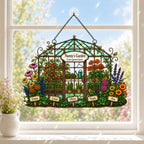 Personalized Nanny's Garden Greenhouse Holographic Acrylic Suncatcher