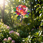 Personalized Red Rose Holographic Acrylic Suncatcher