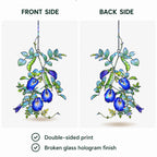 Blue Butterfly Pea Flower Vine Holographic Acrylic Suncatcher